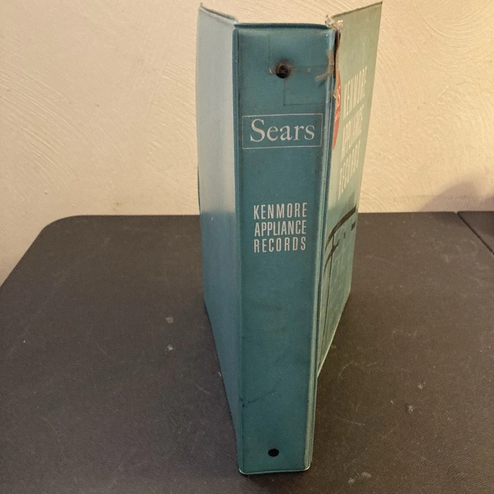 Sears Roebuck Kenmore Appliance Records Blue Binder (Empty) Vtg‎ Art Deco Folder